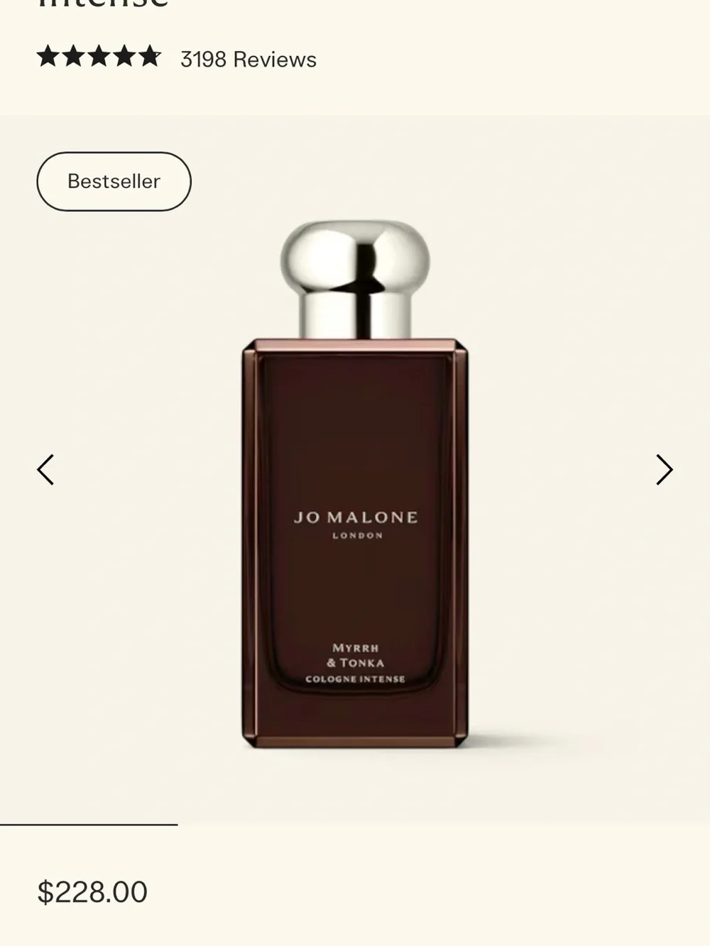 Jo Malone Myrrh & Tonka Cologne Intense